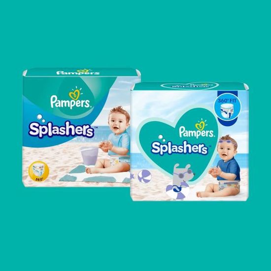Splashers Pampers Couches-culottes de Bain Taille 5 - x22 Couches-culottes 14-18 kg 