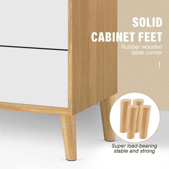 FWEEK Lot de 4 pieds de meubles en bois massif coniques de 30 cm - Avec plaques de montage et vis - Pour armoire, canapé, table basse et meuble TV