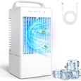 Climatiseur Mobile Silencieux, Mini Rafraîchisseur d'Air USB avec 3 Vitesses, Brume, Oscillation 90°, LED 7 Couleurs, Minuterie 2/4H