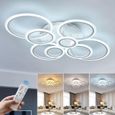 Plafonnier led moderne dimmable luminaire d'intérieur blanc, 142W lustre de plafond pour Salon Chambre - Dia.120 cm-0