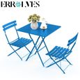Ensemble table et chaises de jardin pliables - ERROLVES - Bleu - Contemporain - 2 personnes-0