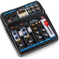 VONYX VMM-P500 - Table de mixage 4 canaux, Technologie Bluetooth, MP3/USB, 16 effets digitaux, Entrées microphones-0