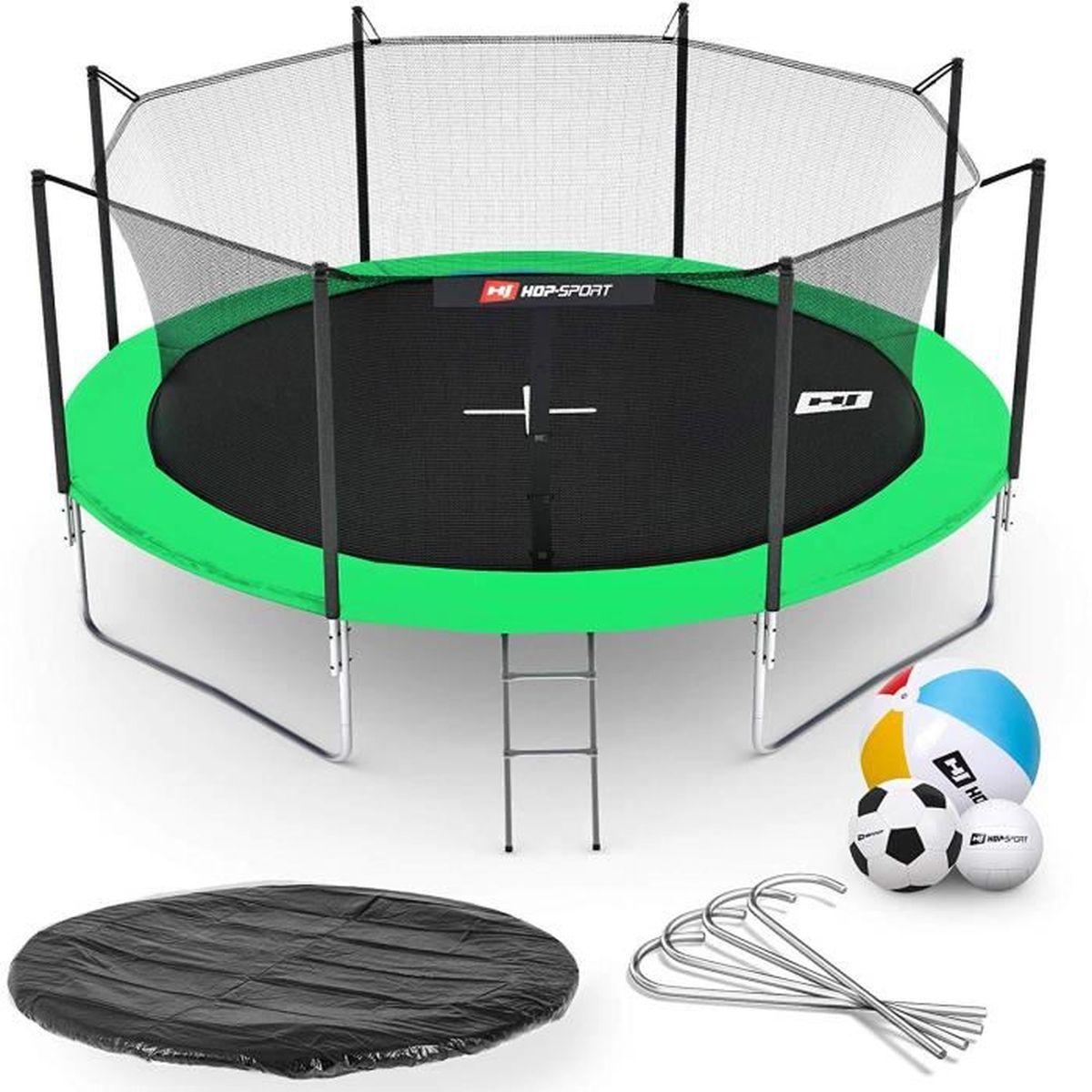HS HopSport Trampoline de jardin avec filet de sécurité intérieur