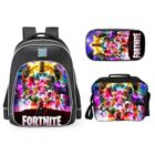 IHABOR 3 Pièces Sac à Dos Fortnite Enfant, Sac à Dos Cartable, Sac à Dos Enfant pour Ecole Maternelle, pour Enfans 6 à 13 Ans, Style 2