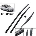 XUKEY Lot de 3 pièces balais d'essuie-glace de pare-brise pour Peugeot 308 308SW T7 30" +26" +12"