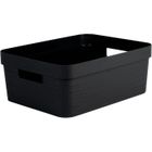 Boîte de rangement Décor Stone 12 L - Noir - 36,7 x 28 x 14 cm - EDA PLASTIQUE