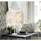 EXBON Lampe de Chevet Plumes E27 20cm Lampe Abat-jour Luminaire pour Chambre Salon