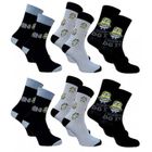 Chaussettes homme MINIONS - OZABI - Pack de 6 paires - Coton majoritaire - Assortiment de modèles