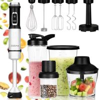 BLACK+DECKER BXHBA1000E Mixeur Plongeant 3 En 1 1000W - 20 Vitesses + Turbo, Accessoires Inclus