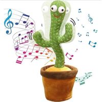 Cactus Qui Danse et Répète,Éclairage,Répète ce Que Tu Dis,Jouet Cactus Éducatif Interactif,120 Chansons, Contrôle du Volume Cadeaux