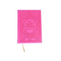 Livre Le Saint Coran - Arabe / Français / Phonétique - Edition De Luxe - Couverture En Daim Couleur Rose - 4854 Bleu