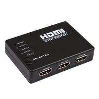 Link-e ® - Switch commutateur HDMI automatique 5 ports, amplificateur intégré, télécommande, FULL HD, 1080P, 3D ready...