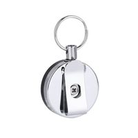 ESTINK Porte-clés rétractable avec anneau en acier, clip ceinture, chaînette métallique pour clés