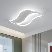 Plafonnier LED Glamaris - Blanc Feuille - 30W 6500K - Acrylique, Métal - Lampe Créative - 40*20.5*5.5cm