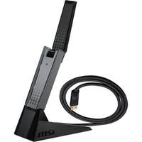Adaptateur MSI AX1800 WiFi 6 USB Double Bande - WLAN jusqu'à 1800 MB/s 5GHz,2.4GHz sans Fil,USB 3.2 Gen 1 Type-A,MU-MIMO,Antenne 
