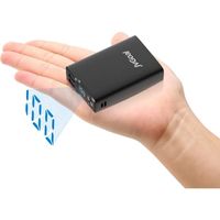 12000mAh Mini Batterie Externe Chargeur Portable Power Banks avec Affichage Numérique LCD et 2 Ports Sortie USB - Noir