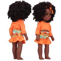 SALUTUYA Poupées bébé 14in bébé poupée africaine fille noire poupée réaliste bébés jeux poupee Q14-27 Q14-25 jupe fleur d'oranger
