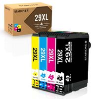 Cartouche d'encre compatible pour Epson 29XL - STAROVER - Pack de 4 - Noir, Cyan, Magenta, Jaune
