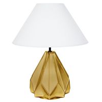 TOSEL Lampe à poser 1 lumière - luminaire intérieur - tissu  blanc - Style urbain - H54cm L45cm P45cm