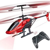 Hélicoptère télécommandé RC VATOS - Rouge & LED Light - 3.5 Channel Micro Jouet d'intérieur pour Garçons