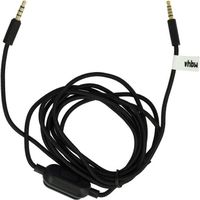 vhbw Câble audio AUX compatible avec Logitech G Pro, G Pro X, G233, G433 casque - Avec prise jack 3,5 mm, 200 cm noir