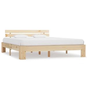 STRUCTURE DE LIT Cadre de lit en bois de pin massif 160 x 200 cm - ARAMOX - Contemporain - Design