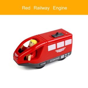 VOITURE À CONSTRUIRE Locomotive rouge - Ensemble de jouets de train électrique en bois moulé sous pression, Accessoires de voie fe