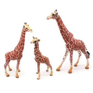 FIGURINE - PERSONNAGE 3pcs Simulation de modèle de girafe solide ornemen