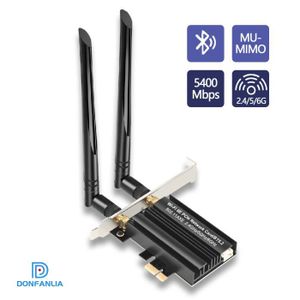 CARTE RÉSEAU  Carte WiFi 6E PCIe Carte WiFi Pour PC 5400 Mbps Bl