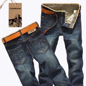 JEANS @FUNMOON Jeans Hommes Mode Casual Jeunes Pantalon 