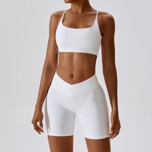 PANTALON DE SPORT Ensemble de leggings et shorts sexy pour femme NCLAGEN - Blanc - Respirant - Yoga
