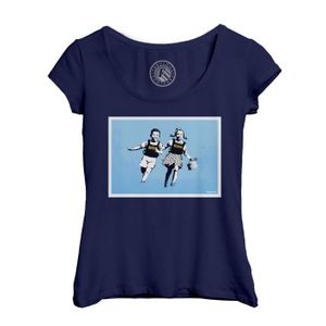 T-SHIRT T-shirt Femme Col Echancré Bleu Banksy Jack & Jill