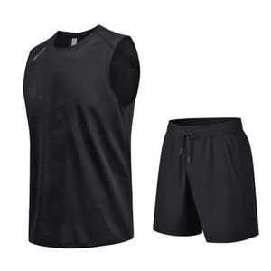 ENSEMBLE DE SPORT Ensemble de Vêtement Homme Sport - Respirant - T-shirt Imprimé et Short avec Poches - Fitness Jogging