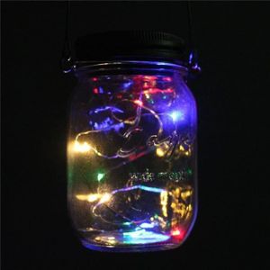 LAMPION Ywei LED Lampe Pot Jar Solaire Lanterne Fée RGB Paysage Éclairage Noël Mariage On-Off RGB