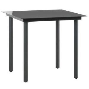Ensemble table et chaise de jardin Zerodis Salon de jardin 5 pcs PVC Résine tressée Noir AB3060095 HB042