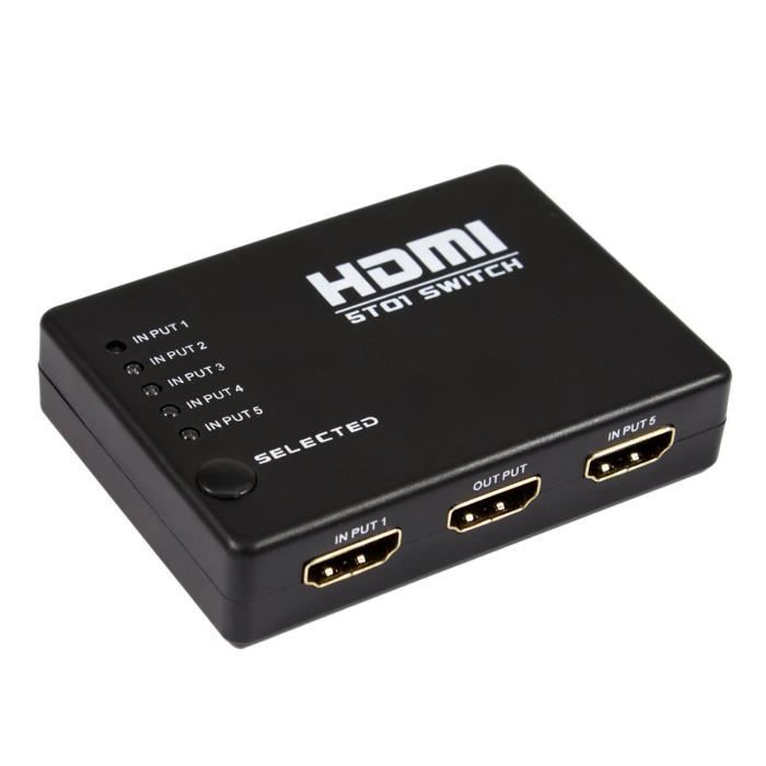 Link-e ® - Switch commutateur HDMI automatique 5 ports, amplificateur  intégré, télécommande, FULL HD, 1080P, 3D ready... - Cdiscount TV Son Photo