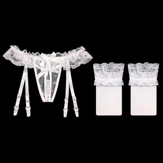 Bas Hauts En Dentelle Rouge Sexy - Collants Transparents Avec Porte-Jarretelles Lingerie Femme