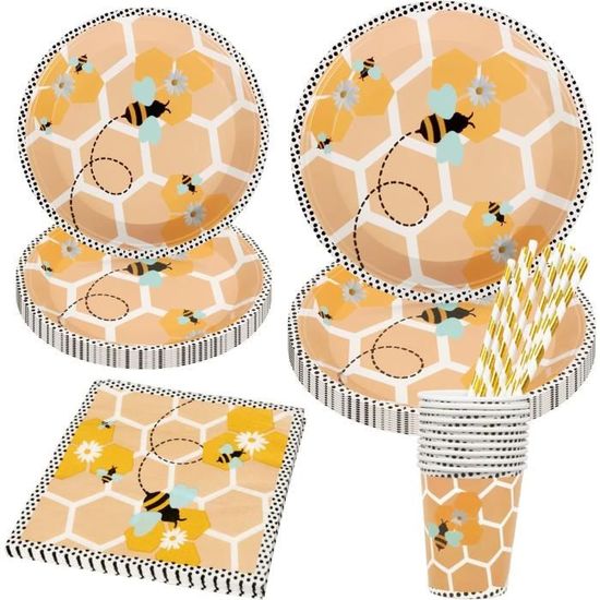 Set De Vaisselle Jetable Schtroumpfs - 51 Pièces Pour 10 Personnes (Assiettes, Gobelets, Serviettes, Nappe) - 3