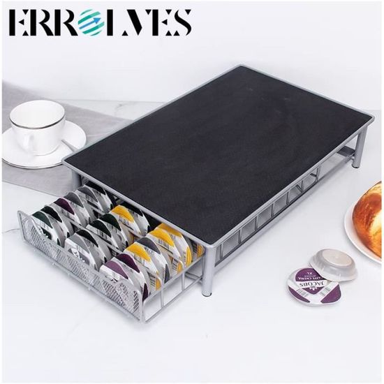 Porte-capsules Nespresso 45 Places Avec Tiroir Coulissant - Support Métal, Dimensions 36,5x20,8x5,2 Cm