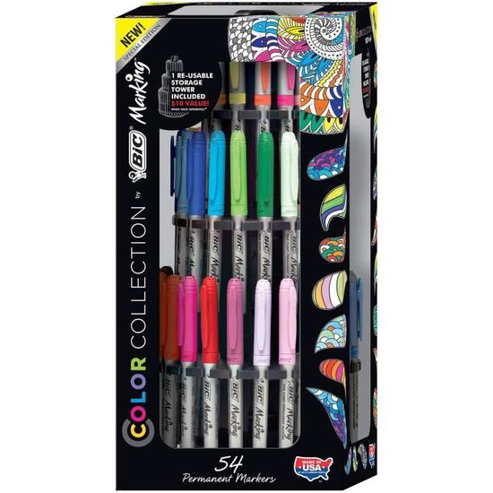 BIC Marking Colour Collection Présentoir de 54 Marqueurs Permanents