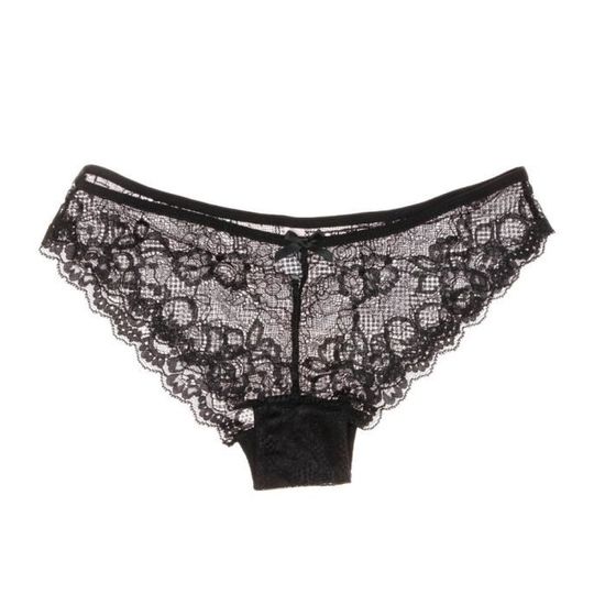 SEATONIC Bas de bikini tanga taille basse Chic Villa - Noir | Bikini Village