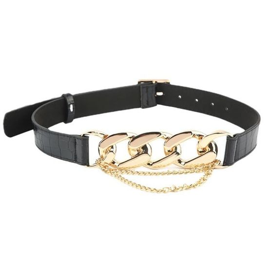 Ceinture Punk Gothique Avec Chaîne Poitrine - Cuir Synthétique Réglable, Style Corset Pour Femmes Filles, Halloween Cosplay