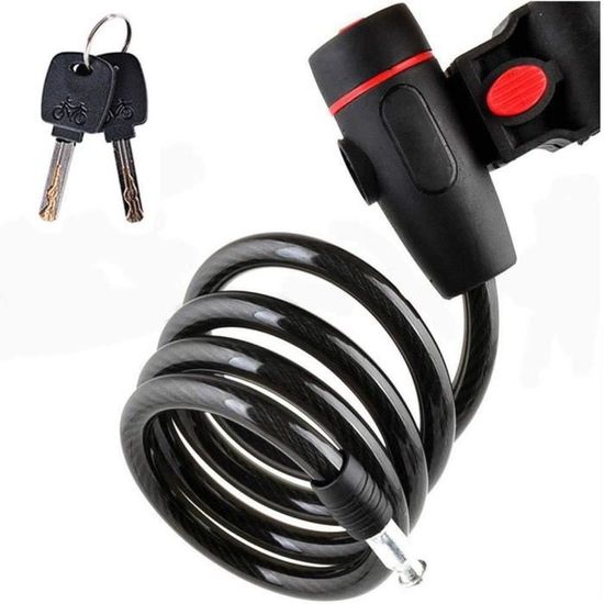Antivol Vélo ABUS Star 4508K/150 - Câble Spiralé 8 Mm, Longueur 150 Cm - Niveau Sécurité 2, Rouge