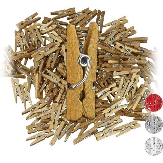 Mini-pinces à Linge En Bois Pour Décorer 30 Mm Naturel X 24