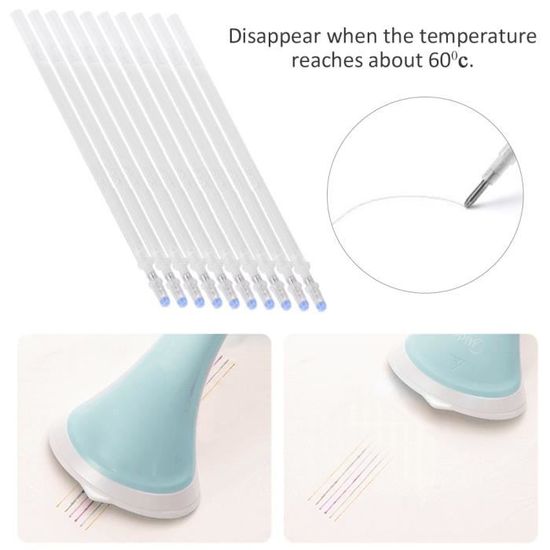 Stylos Marqueurs De Tissu Effaçables à La Chaleur - 4 Couleurs + 36 Recharges - Pointe 0,7mm - Pour Couture, Patchwork, Quilting