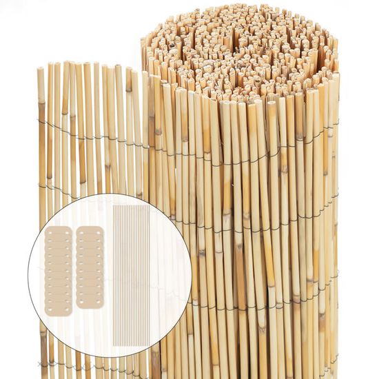 Brise-vue Naturel En Roseau/bambou - Rouleau 100-160 Cm De Haut - Pour Terrasse, Balcon, Jardin, Décoration - 2
