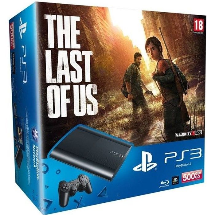 PACK PS3 NOIRE 500 GO + THE LAST OF US