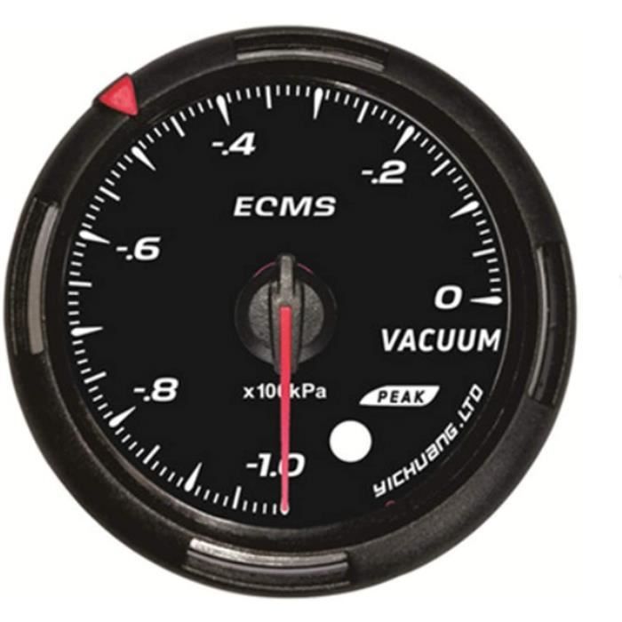 Manomètre Pression Turbo 60mm - DC 12V - LED - Plage 0-200 Kpa - Pour Voiture - Acier Inoxydable
