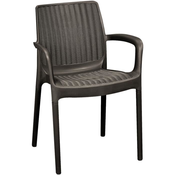 Allibert 202761, Siège rigide, Dossier rigide, Polypropylène (PP), anthracite, 600 mm, 520 mm