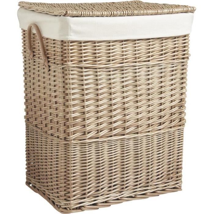 Panier à linge en osier clair